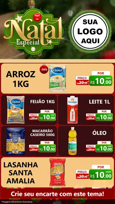 Modelo de TV para TV Vertical com o tema Natal Especial para Supermercado