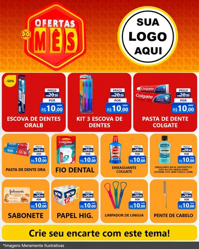 Modelo de Rede Social para Feed Instagram com o tema Ofertas do Mês para Higiene Pessoal