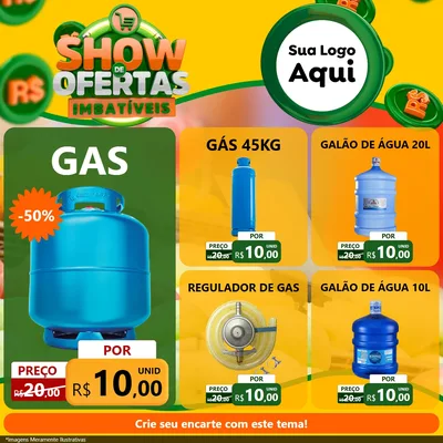 Modelo de Rede Social para Feed Facebook com o tema Show de Ofertas Imbatíveis para Água e gás