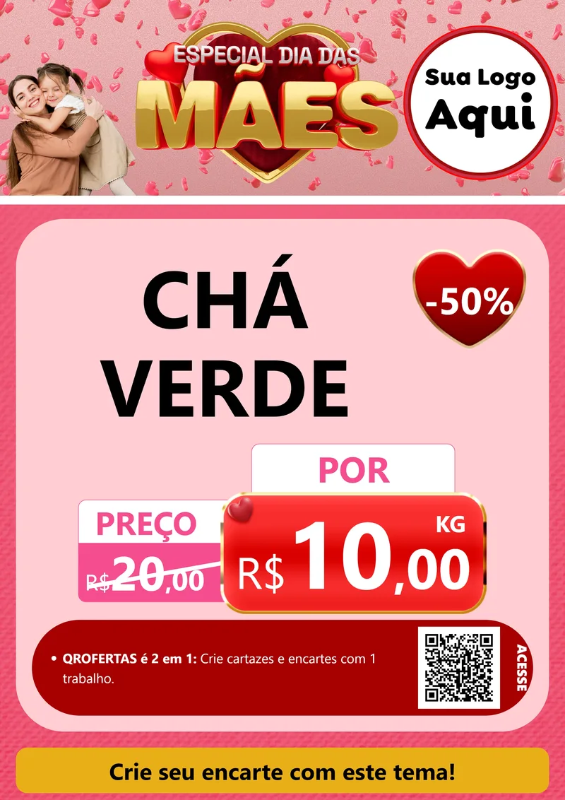 Modelo de Cartaz para Cartaz A4 Vertical com o tema Especial Dia Das Mães para Produtos Naturais