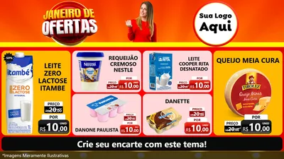 Modelo de TV para TV Horizontal com o tema Janeiro de Ofertas para Frios e Laticínios