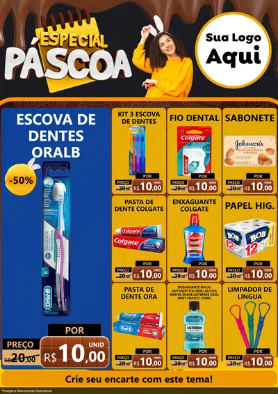 Modelo de Encarte para Encarte A4 Vertical com o tema Especial Páscoa para Higiene Pessoal