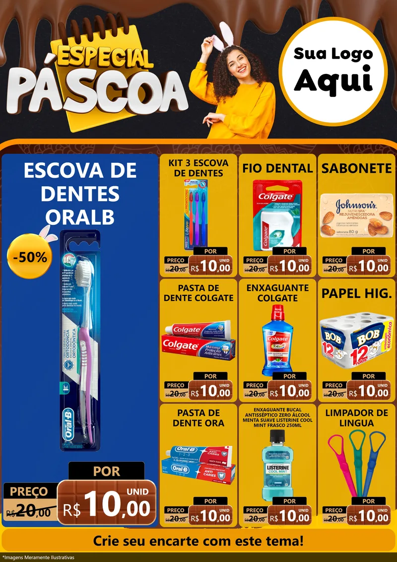 Modelo de Encarte para Encarte A4 Vertical com o tema Especial Páscoa para Higiene Pessoal