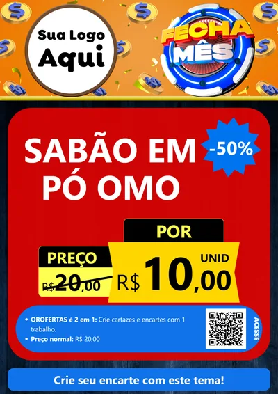 Modelo de Cartaz para Cartaz A4 Vertical com o tema Fecha Mês para Produtos de Limpeza