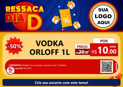 Modelo de Cartaz para Cartaz A4 Horizontal com o tema Ressaca Dia D para Distribuidora de bebidas