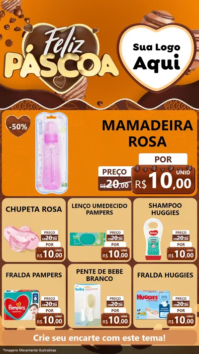 Modelo de Rede Social para Stories com o tema Feliz Páscoa para Bebês