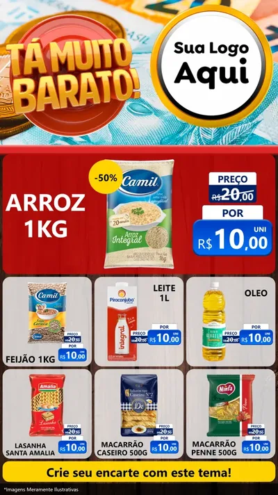 Modelo de Rede Social para Stories com o tema Está Muito Barato para Supermercado