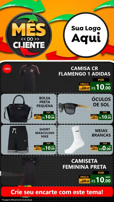 Modelo de TV para TV Vertical com o tema Mês do Cliente para Roupas e acessórios