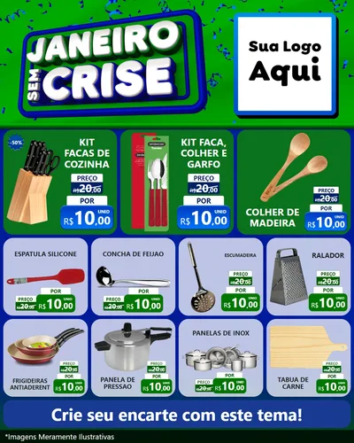 Modelo de Rede Social para Feed Instagram com o tema Janeiro Sem Crise para Utilidades Domésticas