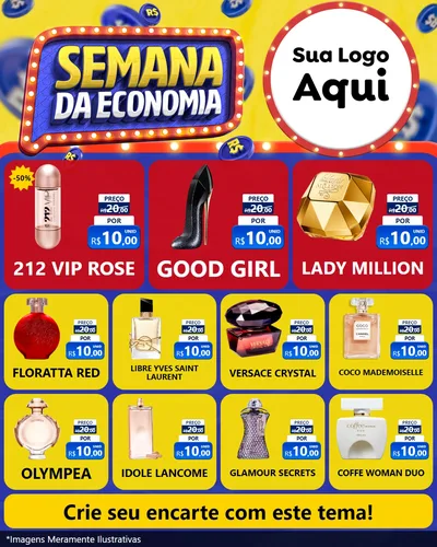 Modelo de Rede Social para Feed Instagram com o tema Semana da Economia para Perfumes