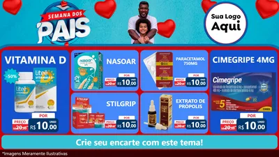 Modelo de TV para TV Horizontal com o tema Semana Dos Pais para Farmácia