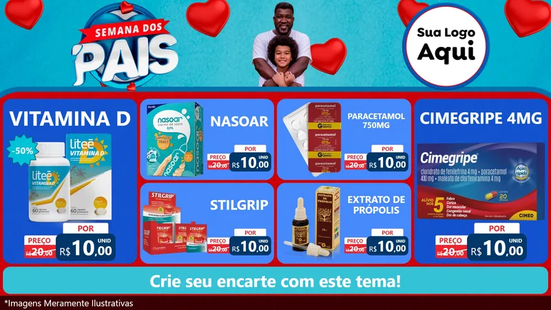 Modelo de TV para TV Horizontal com o tema Semana Dos Pais para Farmácia