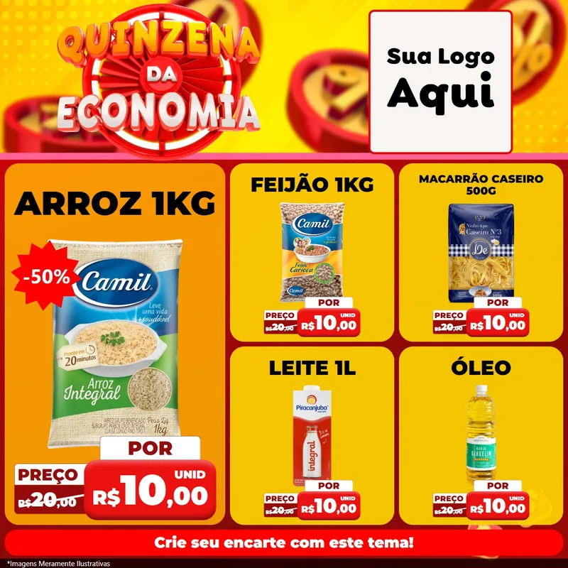 Modelo de Rede Social para Feed Facebook com o tema Quinzena Da Economia para Supermercado