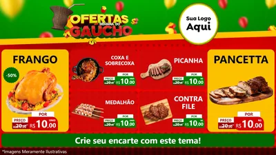 Modelo de TV para TV Horizontal com o tema Ofertas Semana Do Gaúcho para Assados