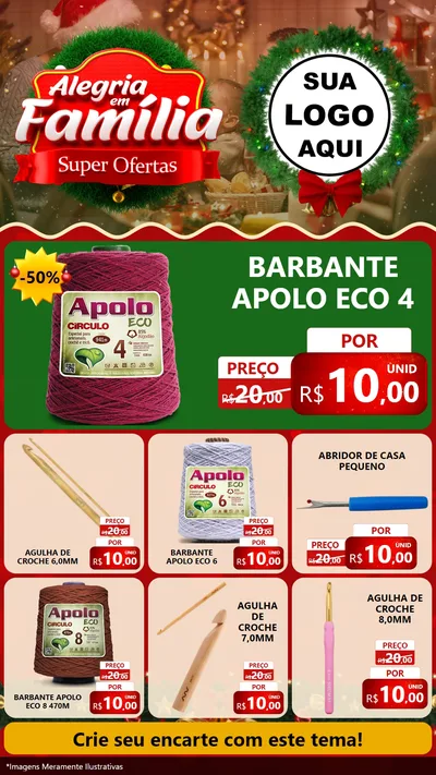 Modelo de Rede Social para Stories com o tema Alegria Em Família - Super Ofertas para Armarinho e Aviamentos