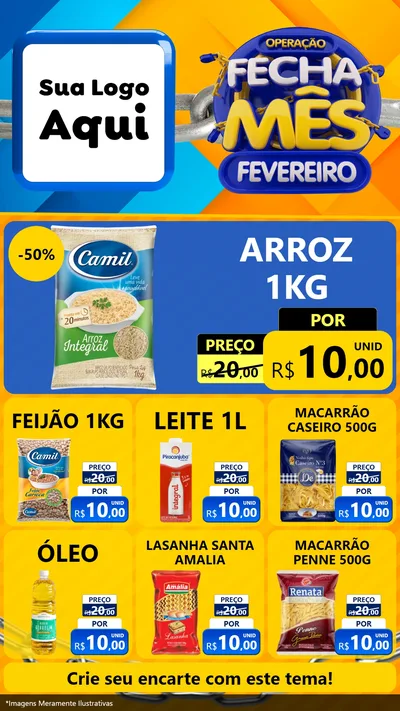 Modelo de Rede Social para Stories com o tema Operação Fecha Mês Fevereiro para Supermercado