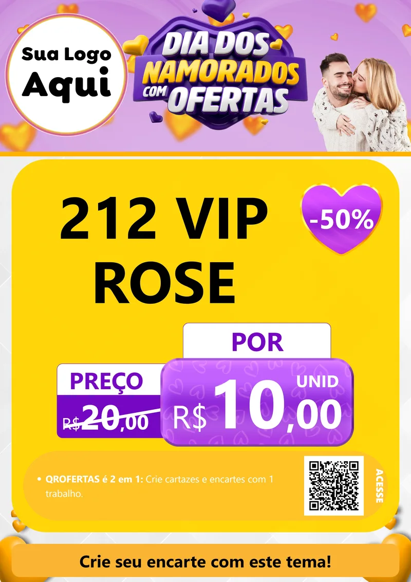 Modelo de Cartaz para Cartaz A4 Vertical com o tema Dia Dos Namorados Com Ofertas para Perfumes