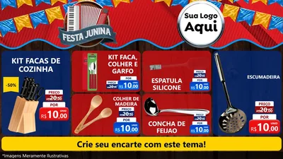 Modelo de TV para TV Horizontal com o tema Festa Junina para Utilidades Domésticas