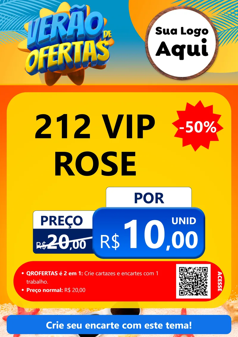 Modelo de Cartaz para Cartaz A4 Vertical com o tema Verão de Ofertas para Perfumes