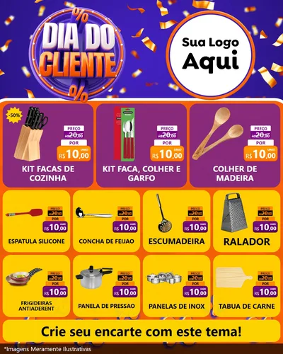 Modelo de Rede Social para Feed Instagram com o tema Dia do Cliente para Utilidades Domésticas