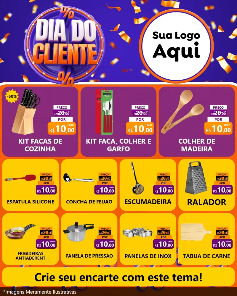 Modelo de Rede Social para Feed Instagram com o tema Dia do Cliente para Utilidades Domésticas