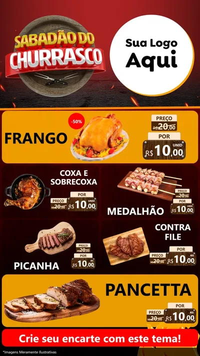 Modelo de TV para TV Vertical com o tema Sabadão Do Churrasco para Assados
