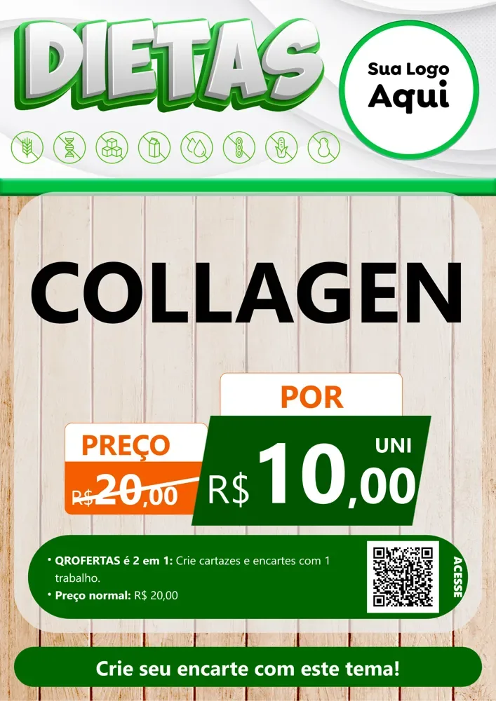 Modelo de Cartaz para Cartaz A4 Vertical com o tema Dietas para Suplementos alimentares