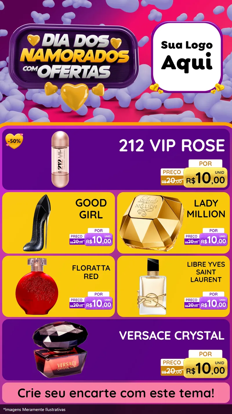 Modelo de TV para TV Vertical com o tema Dia Dos Namorados Com Ofertas para Perfumes