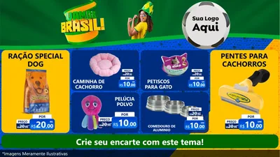 Modelo de TV para TV Horizontal com o tema Vamos Brasil - Copa para Pet Shop