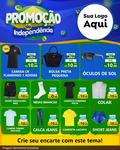 Modelo de Rede Social para Feed Instagram com o tema Promoção da Independência para Roupas e acessórios
