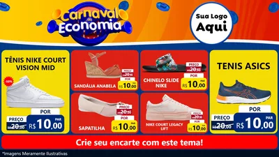 Modelo de TV para TV Horizontal com o tema Carnaval da Economia para Calçados