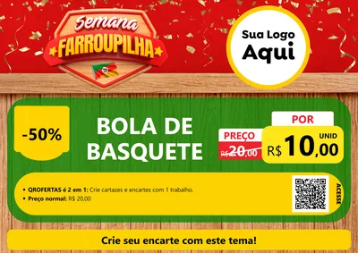 Modelo de Cartaz para Cartaz A4 Horizontal com o tema Semana Farroupilha para Artigos Esportivos