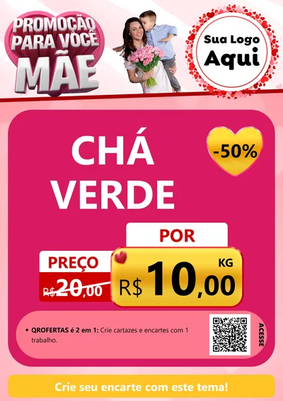 Modelo de Cartaz para Cartaz A4 Vertical com o tema Promoção Para Você Mãe para Produtos Naturais