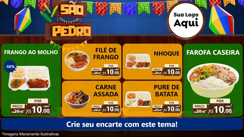 Modelo de TV para TV Horizontal com o tema São Pedro para Restaurante