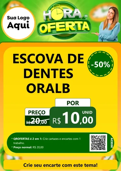 Modelo de Cartaz para Cartaz A4 Vertical com o tema Hora da Oferta para Higiene Pessoal