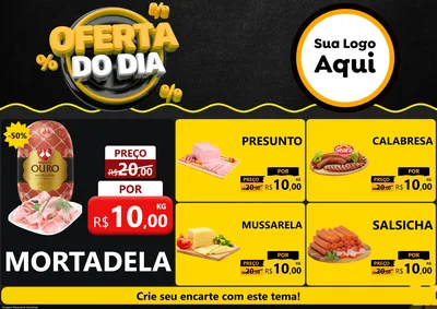 Modelo de Encarte para Encarte A4 Horizontal com o tema Oferta Do Dia para Frios e Laticínios