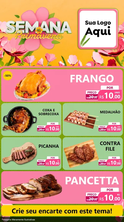 Modelo de TV para TV Vertical com o tema Semana da Primavera para Assados
