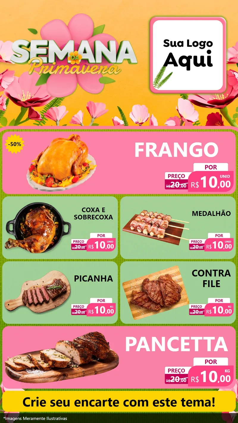 Modelo de TV para TV Vertical com o tema Semana da Primavera para Assados