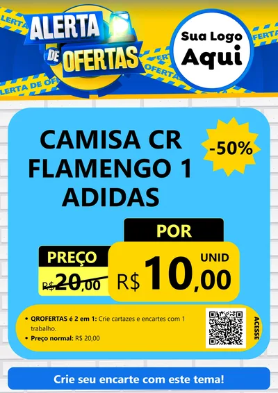 Modelo de Cartaz para Cartaz A4 Vertical com o tema Alerta de Ofertas para Roupas e acessórios