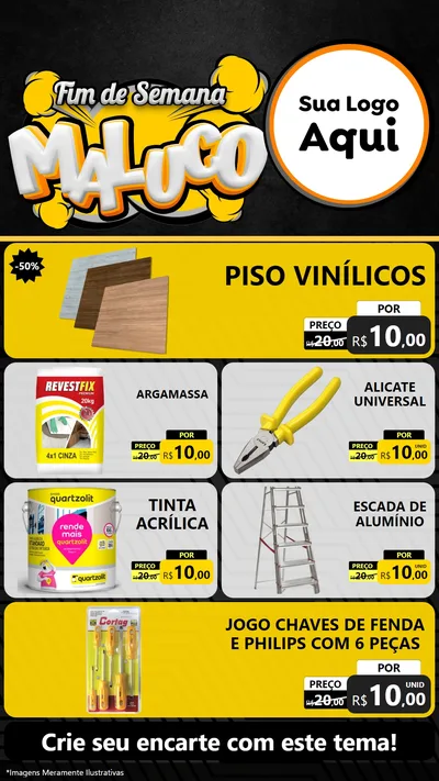 Modelo de TV para TV Vertical com o tema Fim de Semana Maluco para Material para Construção
