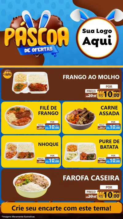 Modelo de TV para TV Vertical com o tema Páscoa de Ofertas para Restaurante