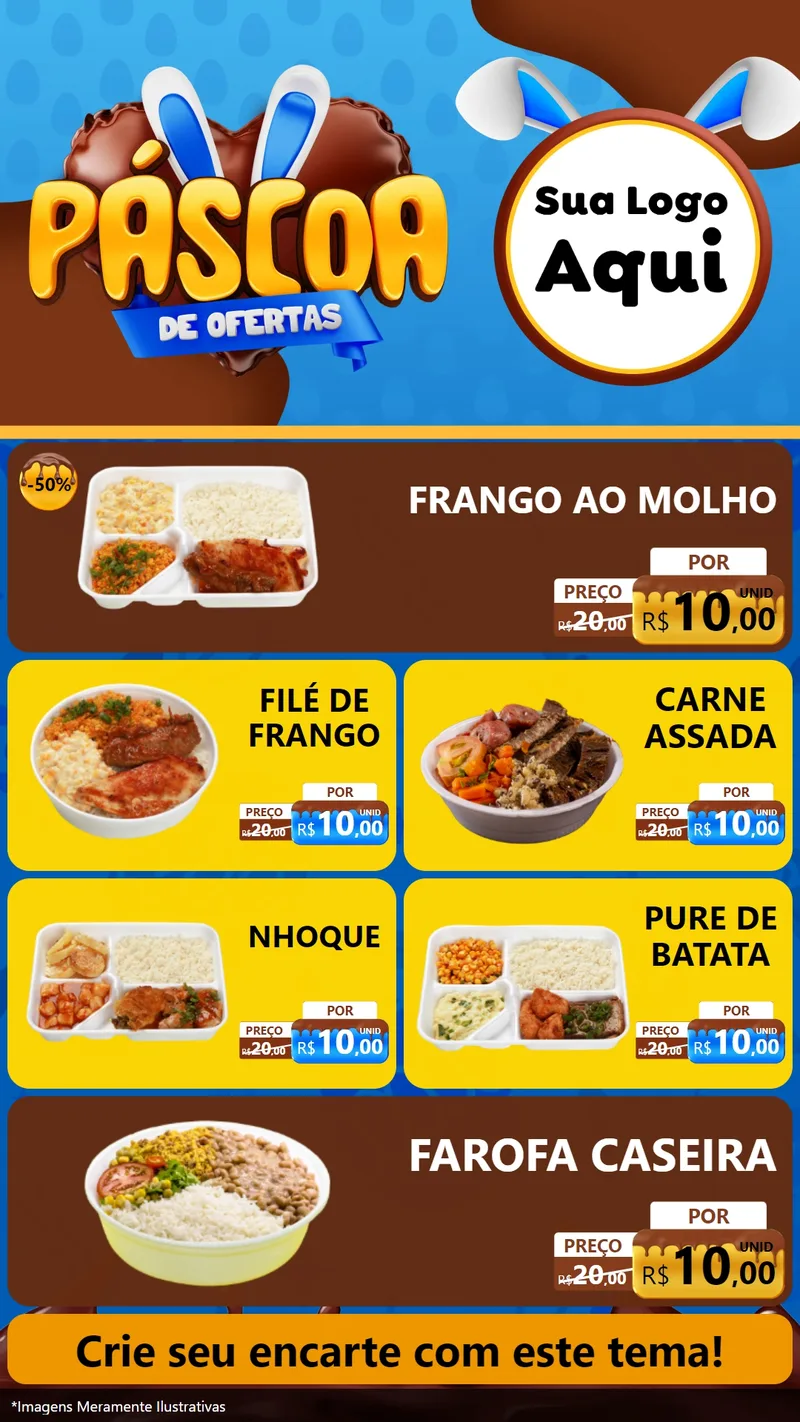 Modelo de TV para TV Vertical com o tema Páscoa de Ofertas para Restaurante