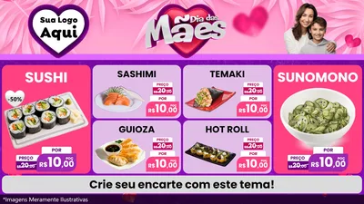Modelo de TV para TV Horizontal com o tema Dia das Mães para Comida japonesa