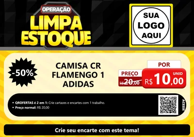 Modelo de Cartaz para Cartaz A4 Horizontal com o tema Operação Limpa Estoque para Roupas e acessórios
