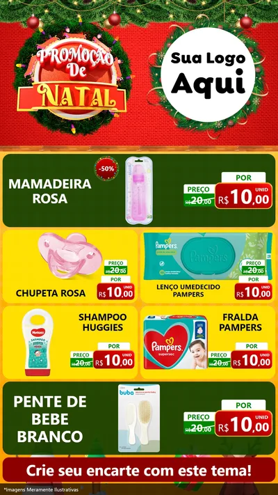Modelo de TV para TV Vertical com o tema Promoção de Natal para Bebês