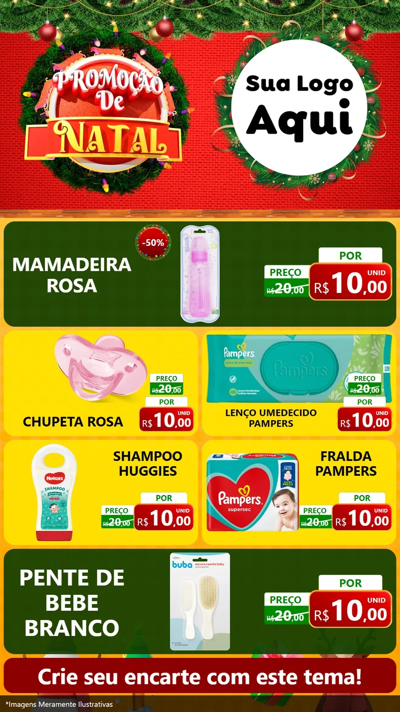Modelo de TV para TV Vertical com o tema Promoção de Natal para Bebês