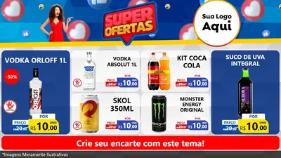 Modelo de TV para TV Horizontal com o tema Super Ofertas para Distribuidora de bebidas