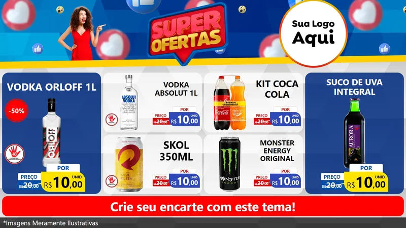 Modelo de TV para TV Horizontal com o tema Super Ofertas para Distribuidora de bebidas