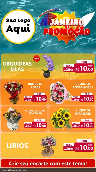 Modelo de TV para TV Vertical com o tema Janeiro de Promoção para Floricultura e jardim