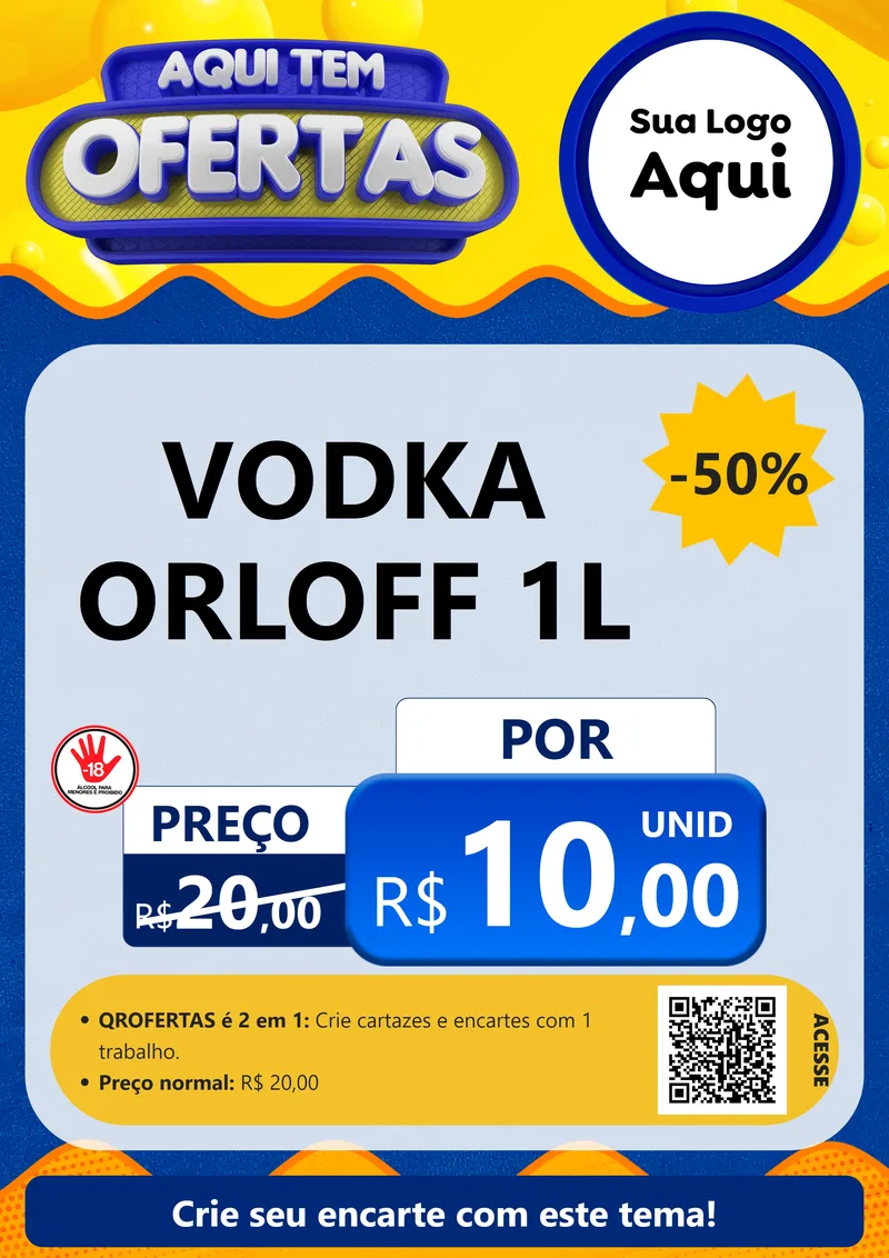 Modelo de Cartaz para Cartaz A4 Vertical com o tema Aqui Tem Ofertas para Distribuidora de bebidas